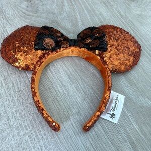 Disney Parks Halloween Black/Orange Minnie Mouse Ears